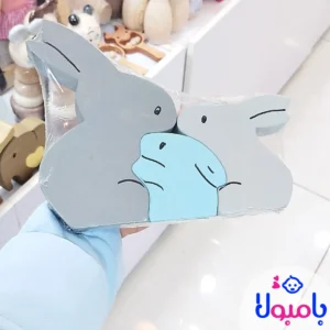 قطعات پازل جورچین خرگوش چوبی جدا از هم