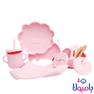 ست ظروف غذاخوری سیلیکونی فانتزی طرح شیر