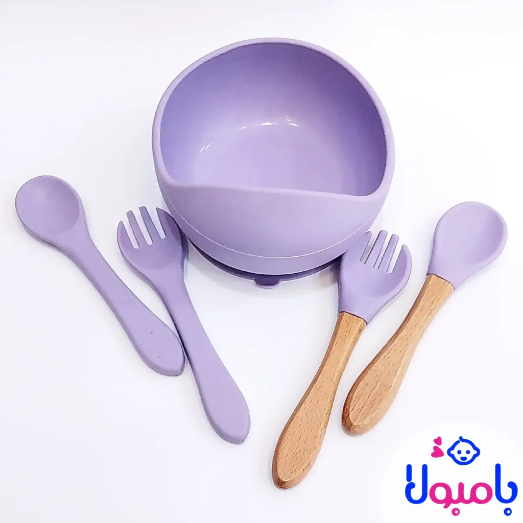 پیاله و قاشق چنگال سیلیکونی
