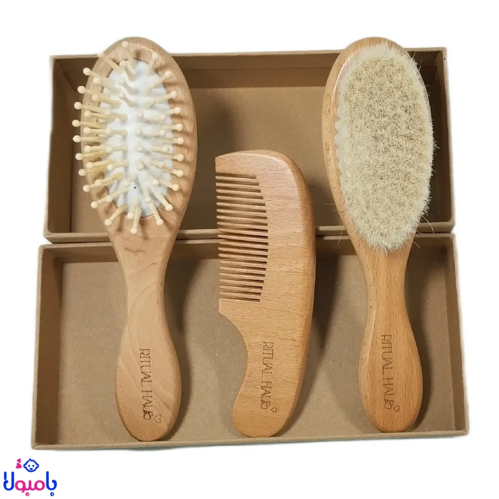 شانه و برس چوبی با طراحی طبیعی