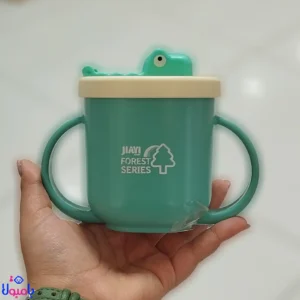 لیوان نیدار و دستهدار ۲۶۰ میلیلیتر JIAYI Baby با رنگ سبزآبی و نارنجی
