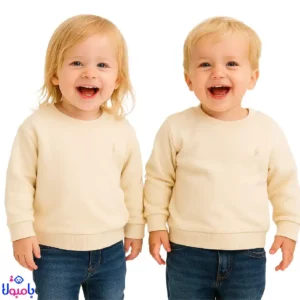 بلوز آستینبلند کرم ژاکتی گرم بچگانه