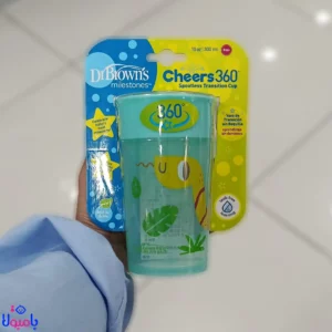 لیوان آموزشی ۳۶۰ دکتر براونز مدل Cheers سبز مار