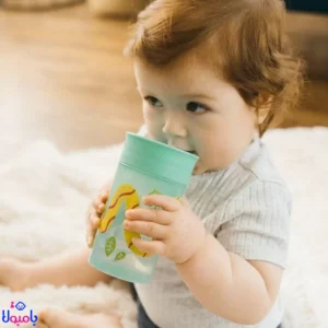 لیوان آموزشی ۳۶۰ دکتر براونز مدل Cheers سبز مار