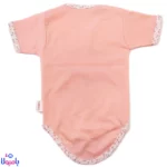 بادی آستین کوتاه دخترانه طرح خرس صورتی Hello Baby