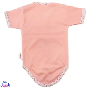بادی آستین کوتاه دخترانه طرح خرس صورتی Hello Baby