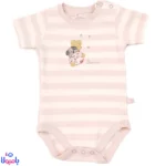 بادی آستین کوتاه دخترانه دانالو طرح ویولت راه راه