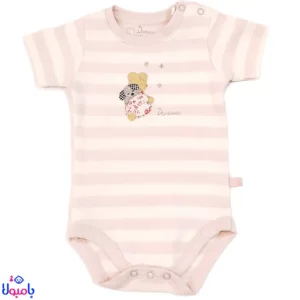 بادی آستین کوتاه دخترانه دانالو طرح ویولت راه راه