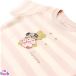 بادی آستین کوتاه دخترانه دانالو طرح ویولت راه راه