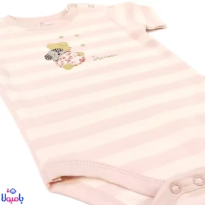 بادی آستین کوتاه دخترانه دانالو طرح ویولت راه راه