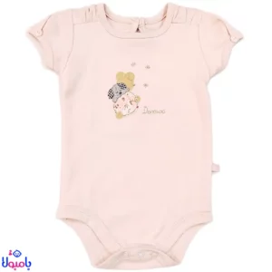 بادی آستین کوتاه دخترانه دانالو طرح صورتی ویولت