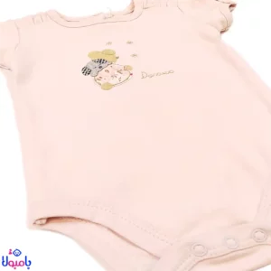 بادی آستین کوتاه دخترانه دانالو طرح صورتی ویولت