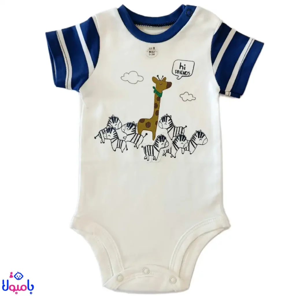 بادی آستین کوتاه پسرانه نیلی طرح فرندز