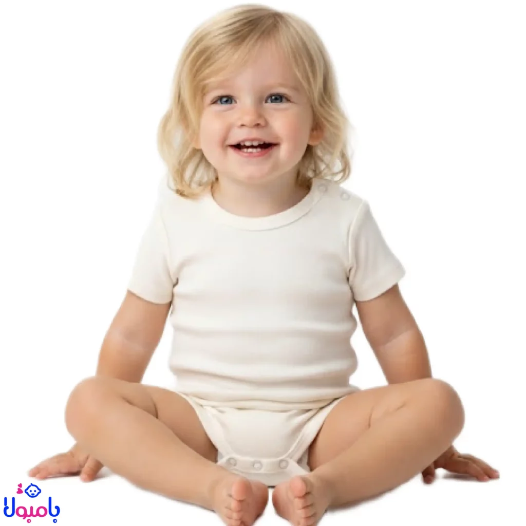 بادی آستین کوتاه سفید ساده جونیورز
