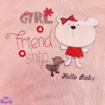 بادی رکابی دخترانه طرح خرس صورتی Hello Baby