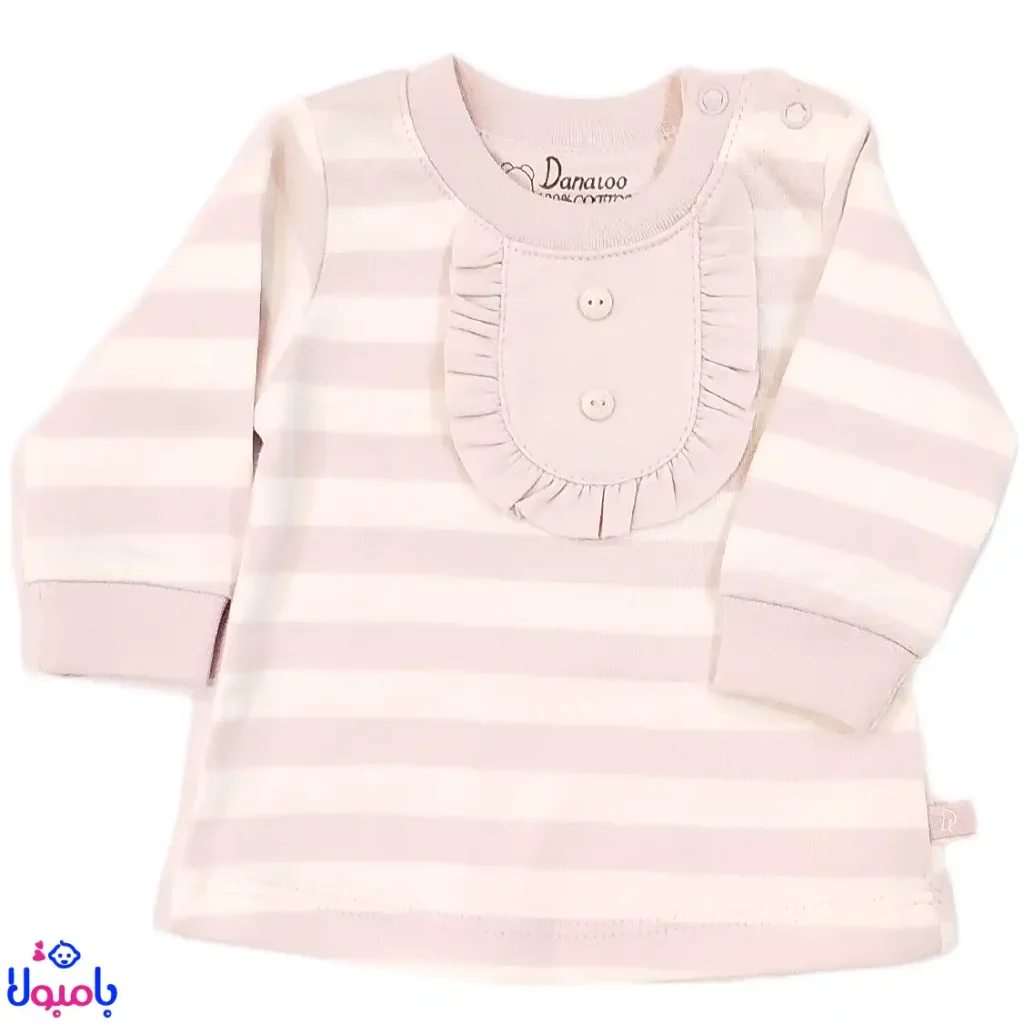 بلوز آستین بلند دخترانه دانالو طرح ویولت راه راه