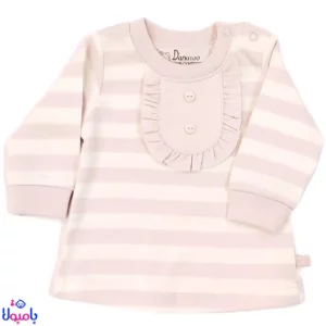 بلوز آستین بلند دخترانه دانالو طرح ویولت راه راه