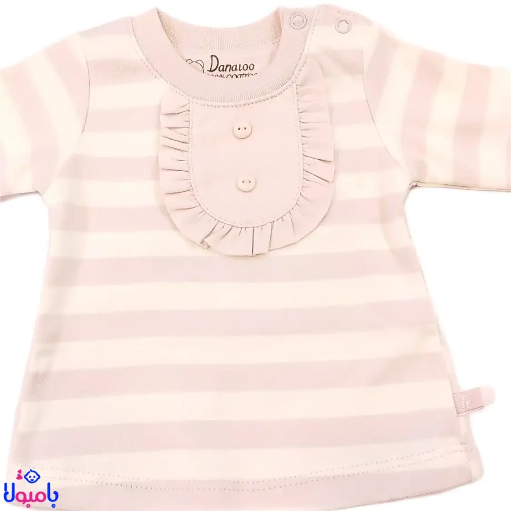 بلوز آستین بلند دخترانه دانالو طرح ویولت راه راه