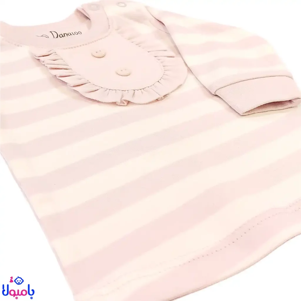 بلوز آستین بلند دخترانه دانالو طرح ویولت راه راه