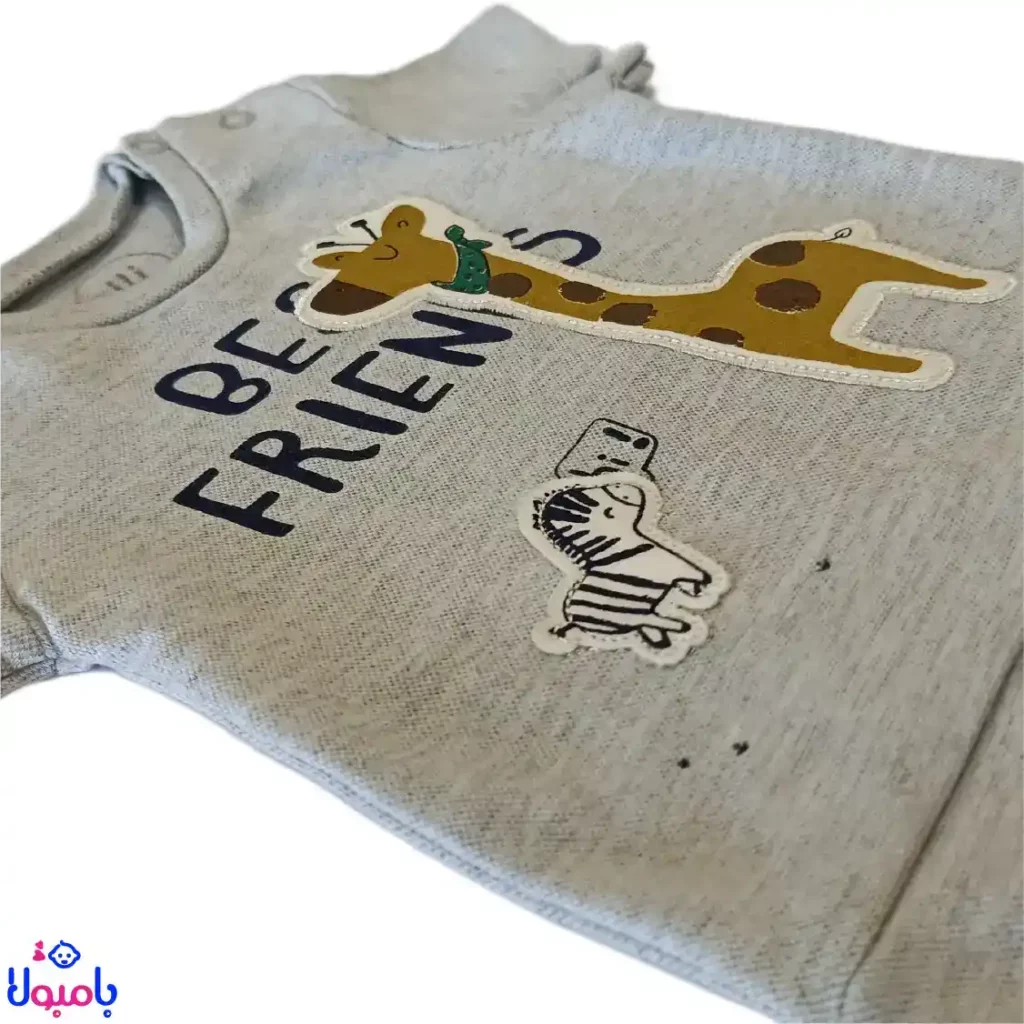 بلوز آستین کوتاه پسرانه نیلی طرح فرندز