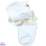 جوراب لب تور سفید نوزاد | برند جی تی پاپک، مناسب نوزاد تا 3 ماه