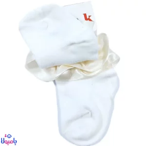 جوراب لب تور سفید نوزاد | برند جی تی پاپک، مناسب نوزاد تا 3 ماه