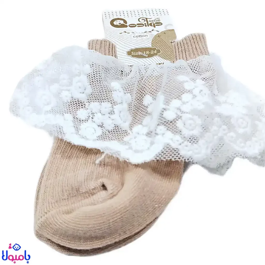 جوراب لب تور نوزاد | جوراب ساق کوتاه پنبهای برای دختران 18 تا 24 ماه
