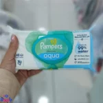 دستمال مرطوب پمپرز آکوا 48 عددی Pampers Aqua Pure | 99 درصد آب خالص، مناسب پوست حساس نوزاد