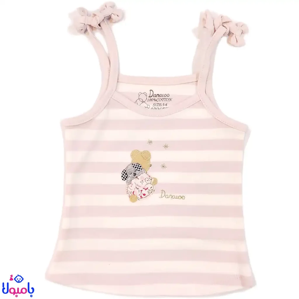 رکابی بند ماکارون دخترانه دانالو طرح ویولت