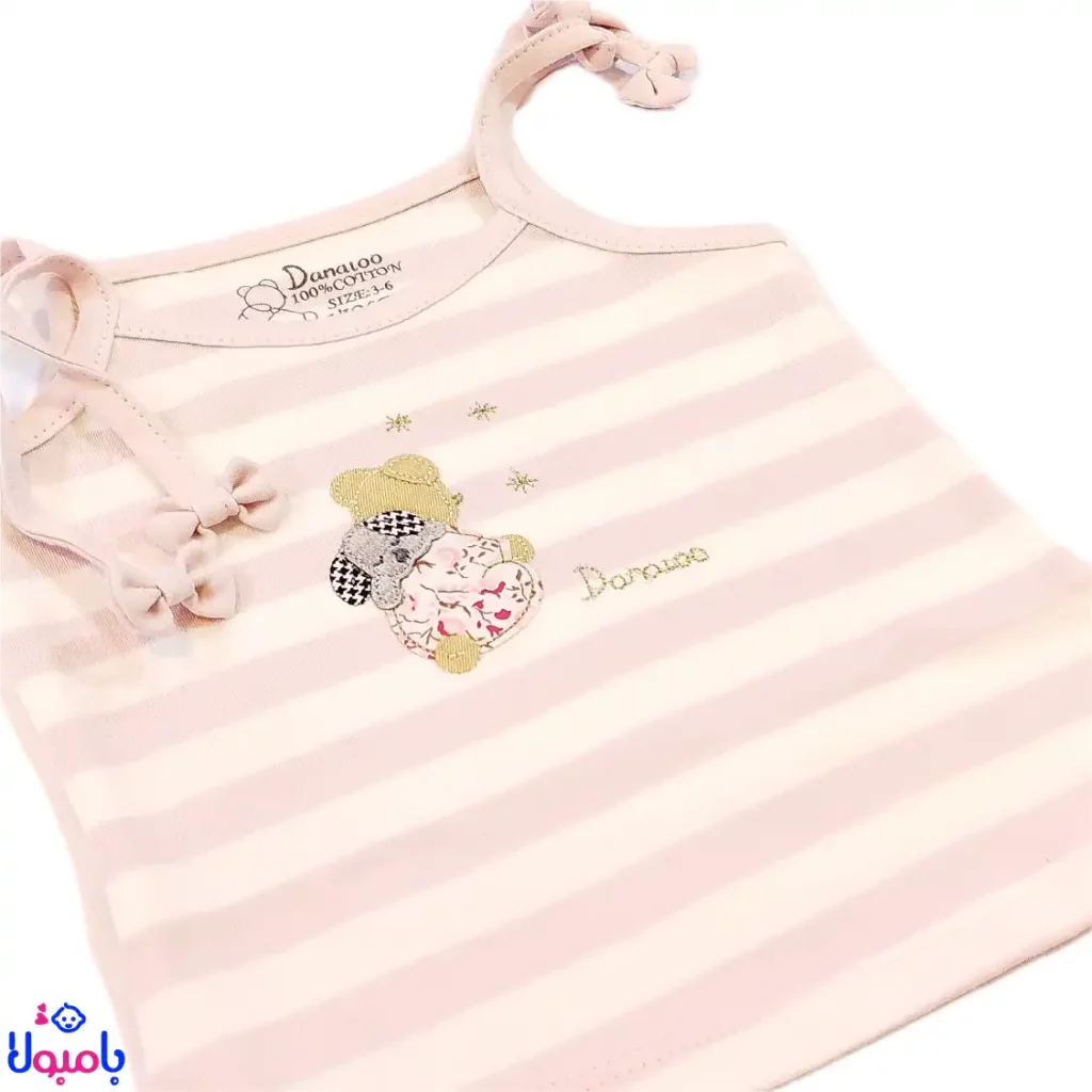 رکابی بند ماکارون دخترانه دانالو طرح ویولت