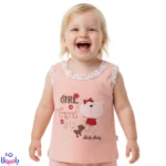 رکابی دخترانه طرح خرس صورتی Hello Baby