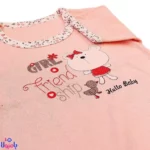 بلوز آستین کوتاه طرح خرس صورتی Hello Baby
