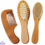 شانه برس چوبی گرد کودک 3 تیکه