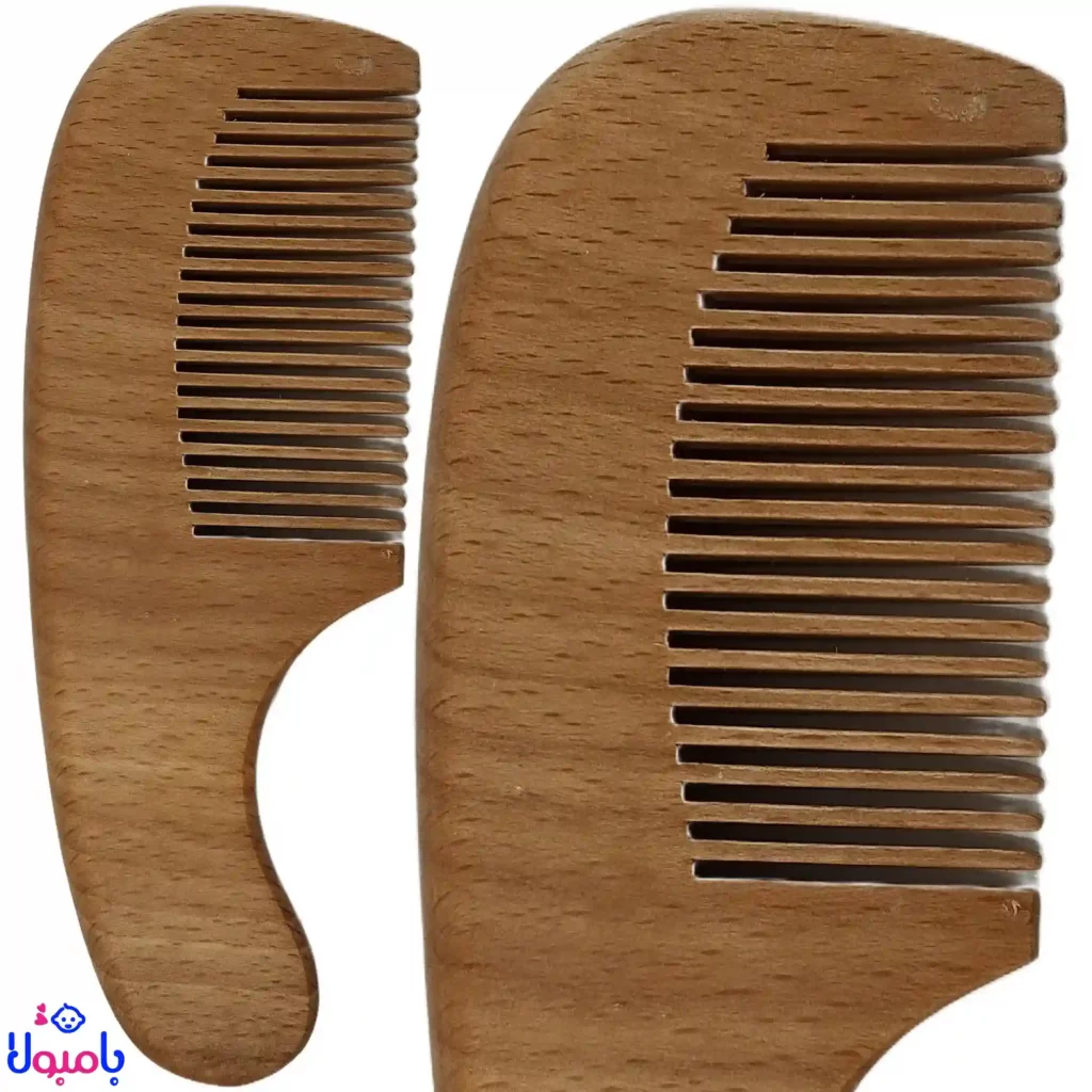 شانه برس چوبی گرد کودک 3 تیکه