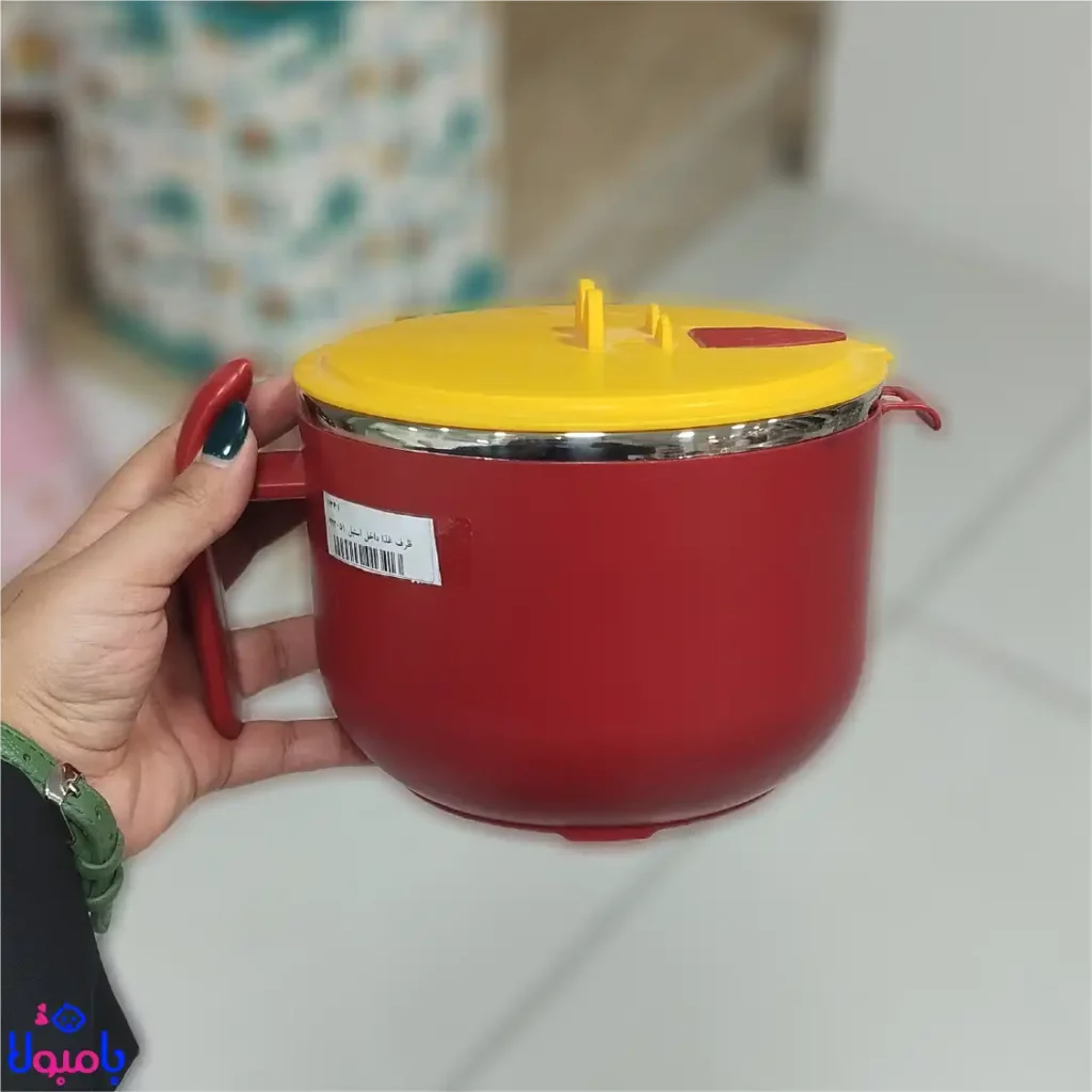 ظرف غذای داخل استیل دسته دار