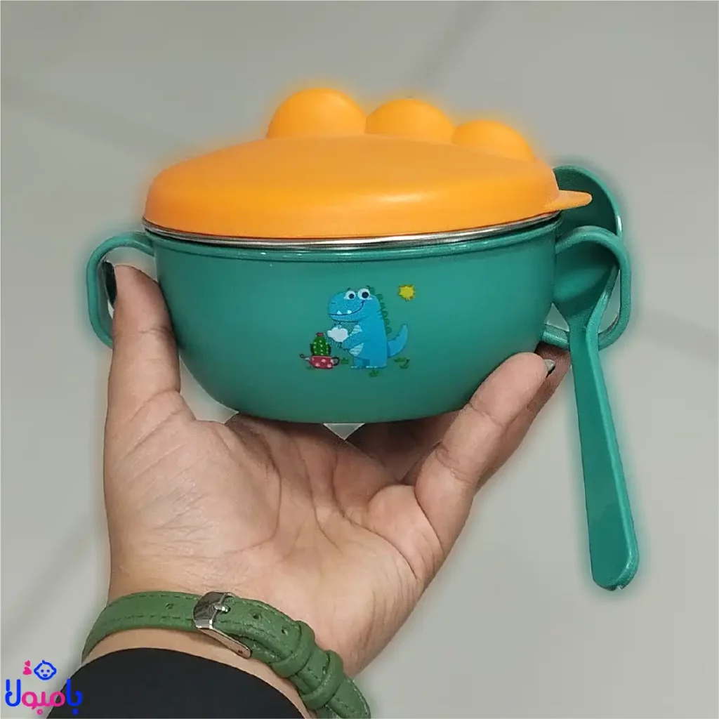 ظرف غذای داخل استیل طرح دایناسور