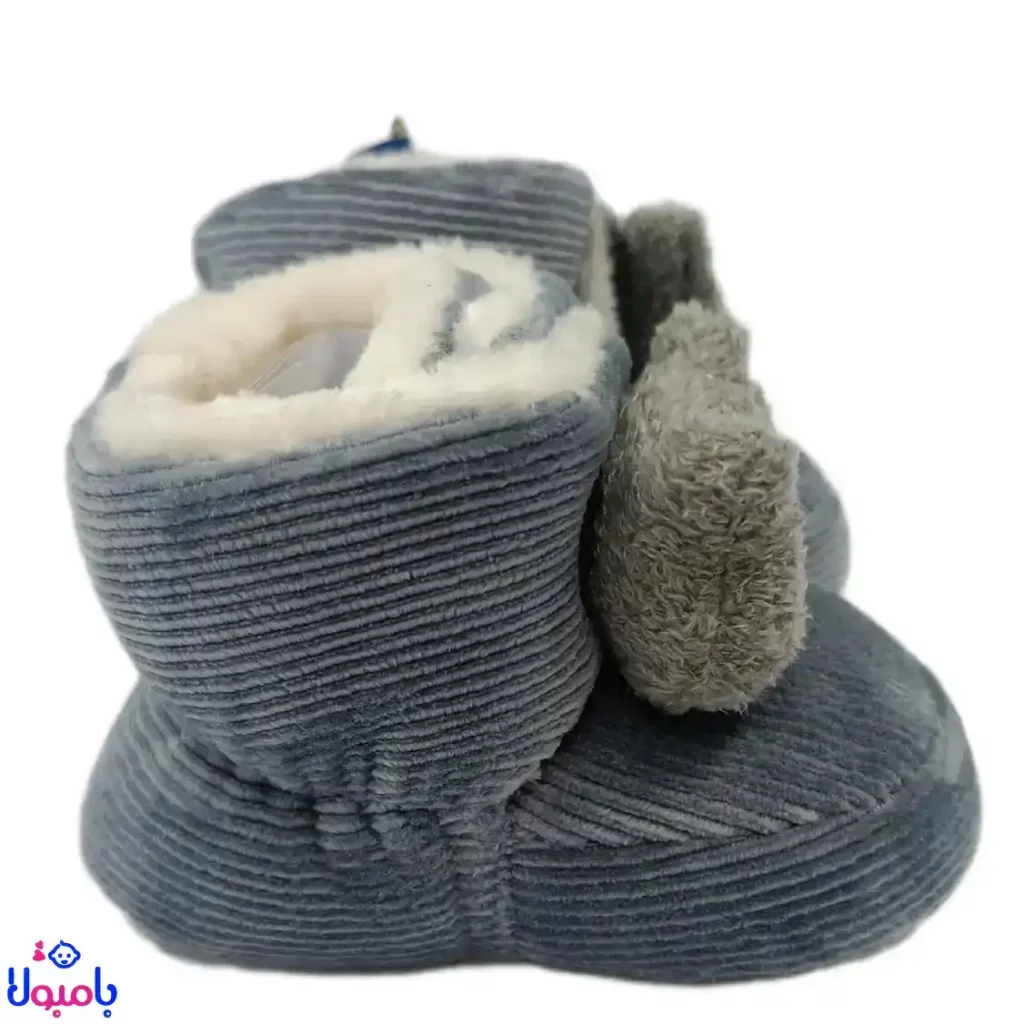 پاپوش بچه گانه مخمل کبریتی خرسی