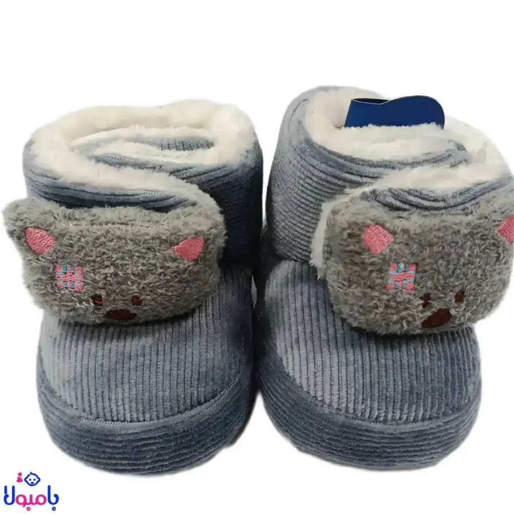 پاپوش بچه گانه مخمل کبریتی خرسی