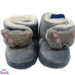 پاپوش بچه گانه مخمل کبریتی خرسی