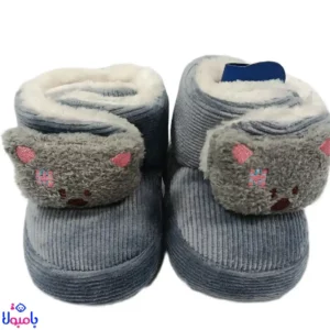 پاپوش بچه گانه مخمل کبریتی خرسی