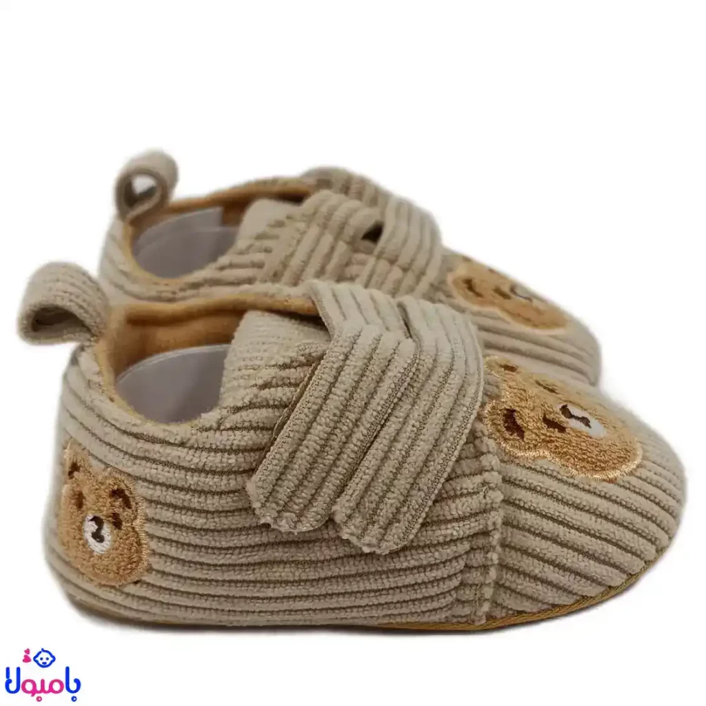 پاپوش بچه گانه مخمل کبریتی طرح تدی