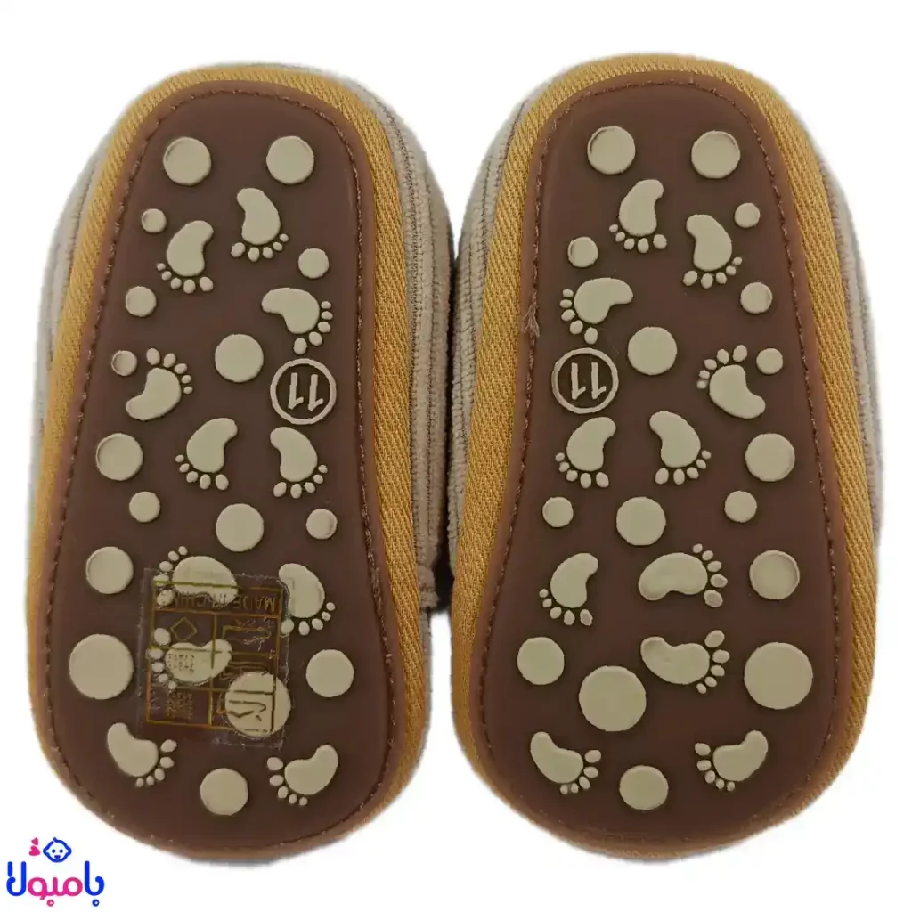 پاپوش بچه گانه مخمل کبریتی طرح تدی