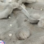 کت مجلسی شنل خزدار با دیزاین مروارید