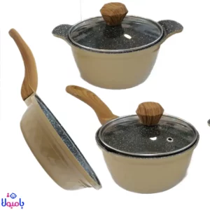سرویس قابلمه نوزادی 5 تکه گرانیتی - کرم