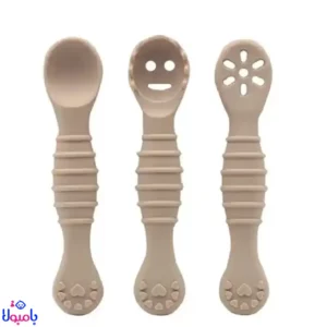 ست قاشق و چنگال سیلیکونی پری اسپون آبی قاب دار