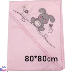 ست حوله 2تیکه نوزادی صورتی طرح خرگوش 80*80 سانتیمتر