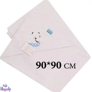 حوله نوزادی سفید طرح فیل سپید 90*90 سانتیمتر
