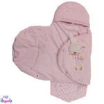 قنداق فرنگی نوزادی صورتی طرح خرگوش عروسکی 78*90 سانتیمتر
