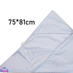 پتو دورپیچ کلاهدار نوزاد آبی ساده آرامیس