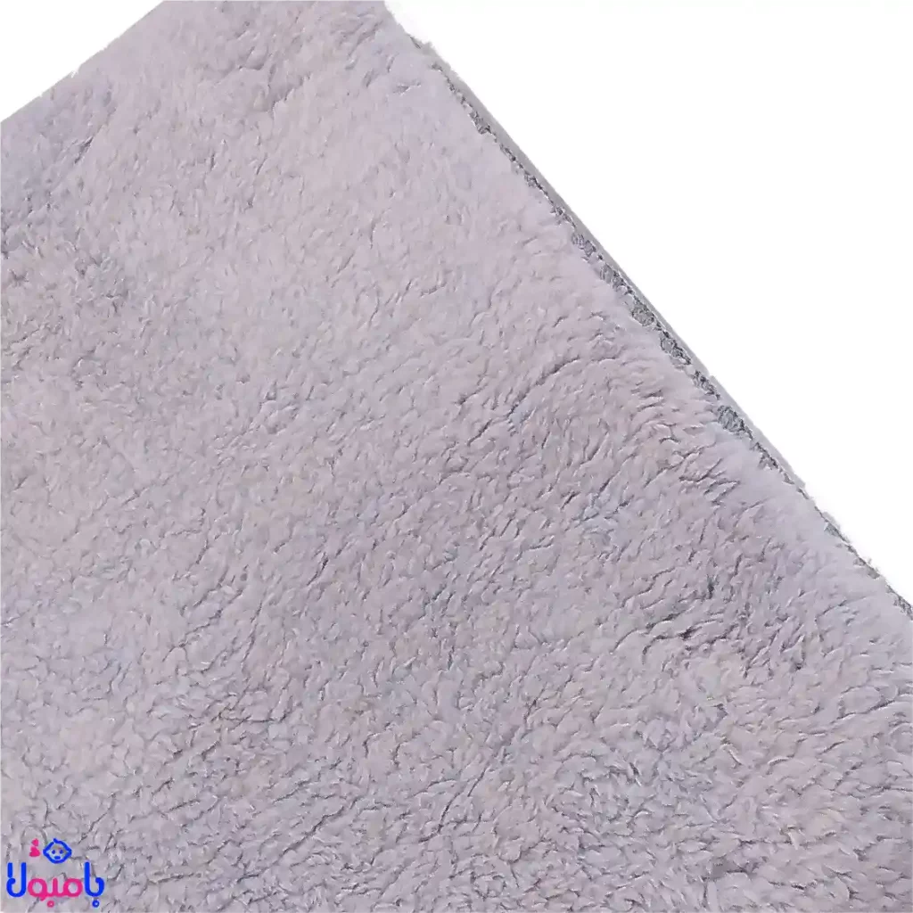 پتو دورپیچ کلاهدار نوزاد طوسی طرح خرس تاجدار